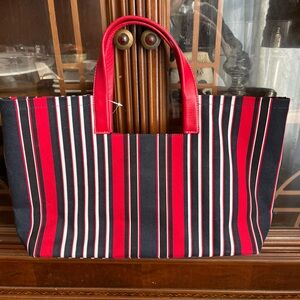 NWT Talbots Womens Canvas Striped Tote Bag